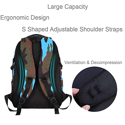 MATMO Camo Backpack for Boys, Camo Backpacks Kids Boys Backpack Updated Zipper