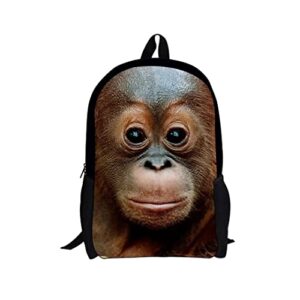 Allinterest Kids Backpack Orangutan Funny Large Lightweight School Book Bag Boys Girls Adjustable Shoulder Straps Daypack