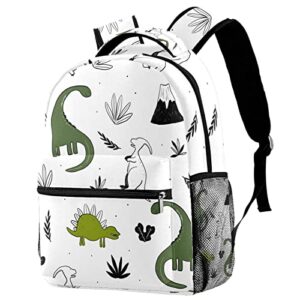 elementary middle school backpack for girls boys teens,fashion laptop backpack travel bookbag for studentshand drawn dinosaur