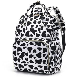 yusudan cow print laptop backpack for womens girls, college backpacks school bag bookbag 15.6 inch computer backpack