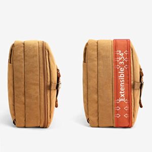 XINCADA Canvas Messenger Bag Crossbody Shoulder Bags Convertible Travel Business Backpack Multi-Functional Laptop Briefcase Backpack Crossbody Handbag 3-IN-1 (Khaki)