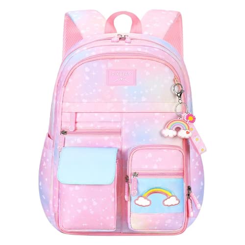 Mylshbest Rainbow Backpack for Girls, Large Capacity Student Laptop Backpacks BookBag Casual Travel Princess Daypack