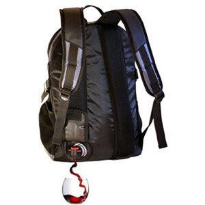 PortoVino DayPack- Fashionable Backpack With Leakproof, Hidden, Insulated Compartment, Holds 2 bottles of Wine! Great for Travel, BYOB, Restaurants, Party, Dinner, Mother’s Day Gift!