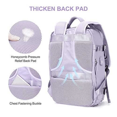 Laptop Backpack for Women, Travel Backpack with with Shoes Compartment & Wet Pocket, School Backpack fit 15.6 Inch Laptop