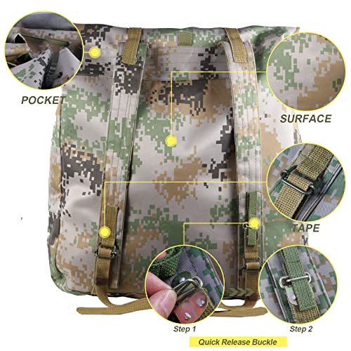 FOVRLZSE 70s military backpack，Vintage outdoor Waterproof Rucksack