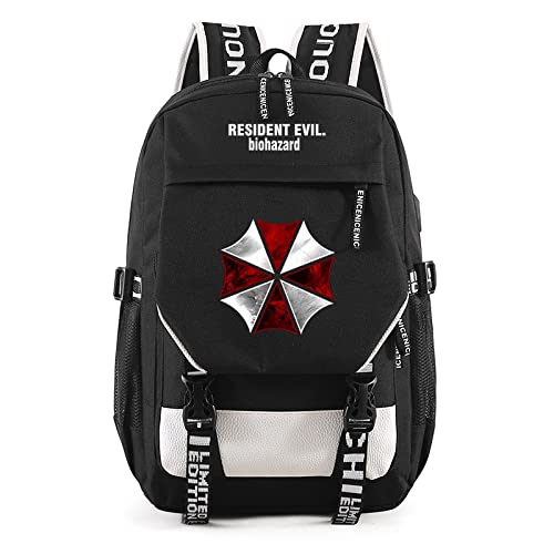 Umbrella Backpack Bookbag- Game Cosplay Umbrella Corporation Print Deluxe Oxford Lightweight Daypack School Bag Free Size