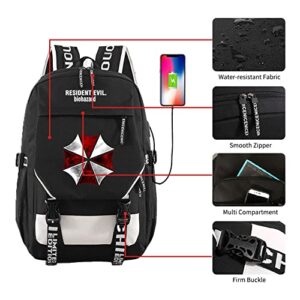 Umbrella Backpack Bookbag- Game Cosplay Umbrella Corporation Print Deluxe Oxford Lightweight Daypack School Bag Free Size