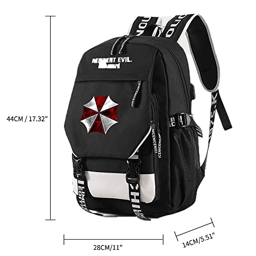 Umbrella Backpack Bookbag- Game Cosplay Umbrella Corporation Print Deluxe Oxford Lightweight Daypack School Bag Free Size