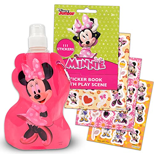 Walt Disney Studio Disney Minnie Mouse School Backpack With Lunch Box For Girls ~ 4 Pc Bundle With 16 Minnie School Bag, Lunch Bag, Water Pouch And Stickers (Minnie Mouse School Supplies)