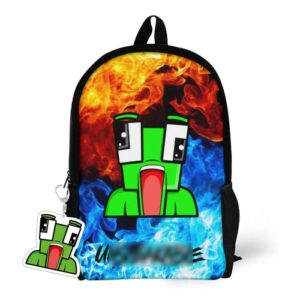 axlezx cartoon backpack book bag for outdoor travel, laptop backpack shoulders casual daypack with keychain for unisex 17 in, one size
