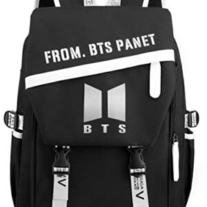 Korean Laptop Backpacks Daypack Black Casual Bags Outdoor Hiking Travel Bag for Women…