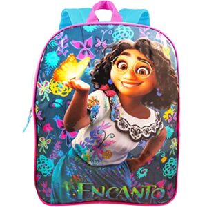 Encanto Backpack for Girls Disney - Bundle with 15" Encanto Backpack, Water Bottle, Mini Coloring Book, Stickers, More | Encanto Backpack Set