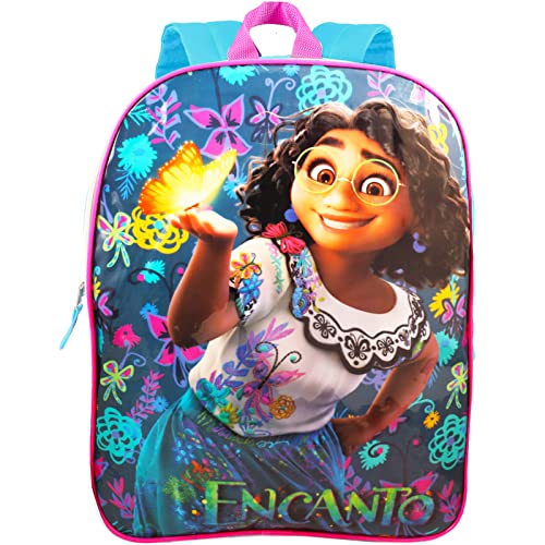 Encanto Backpack for Girls Disney - Bundle with 15" Encanto Backpack, Water Bottle, Mini Coloring Book, Stickers, More | Encanto Backpack Set