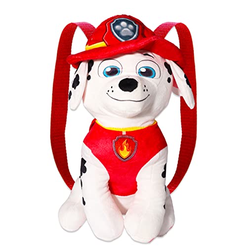 Nick Shop Paw Patrol Marshall Plushie Backpack for Kids - Marshall Plush Backpack Bundle Plus Paw Patrol Temporary Tattoos and More (Paw Patrol Gifts)