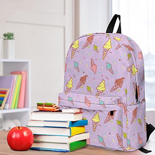 Ice Cream Fashion Backpack Casual 17 Inch Bookbag,Cute Lightweight Daypack Laptop Backpack for Teen/Boys/Girls