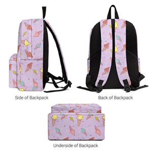 Ice Cream Fashion Backpack Casual 17 Inch Bookbag,Cute Lightweight Daypack Laptop Backpack for Teen/Boys/Girls