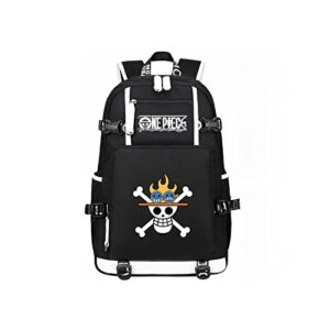 one piece anime color printed backpack equipped with usb interface fashion casual large-capacity laptop backpack (a-3)