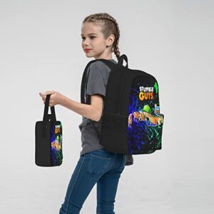 Stumble Guys Backpack Bookbag School Backpacks With Lunch Bag Box And Pencil Case 3 in ONE For Boys Girl