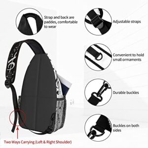 Dujiea Crossbody Backpack For Men Women Sling Bag, Piano Keys Music Note Chest Bag Shoulder Bag Lightweight One Strap Backpack Multipurpose Travel Hiking Daypack