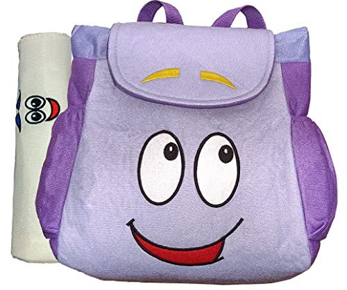 Dora Explorer Backpack with Map Toys School Rescue Bag Purple Cartoon Storage Bookbag