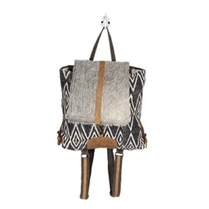 Myra Bag Grizzle Cowhide & Upcycled Canvas Backpack S-1205