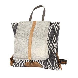 Myra Bag Grizzle Cowhide & Upcycled Canvas Backpack S-1205