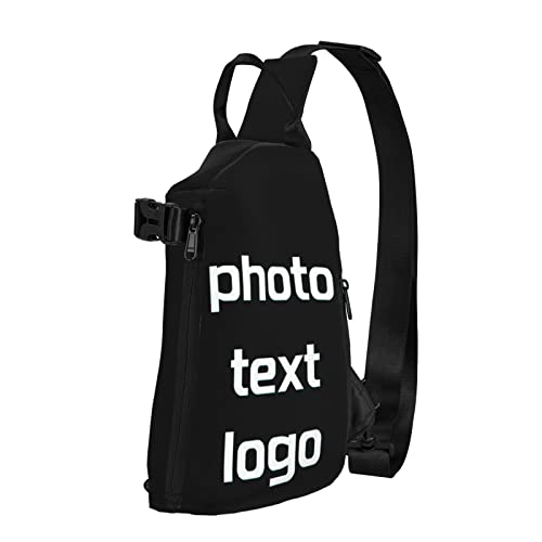 Custom Sling Bags Customizable Crossbody Backpack Your Own Sport Shoulder Crossbody Bag Customized Gifts Customized Gifts Personalized Photo Gifts Custom Gifts For Men, Black-2