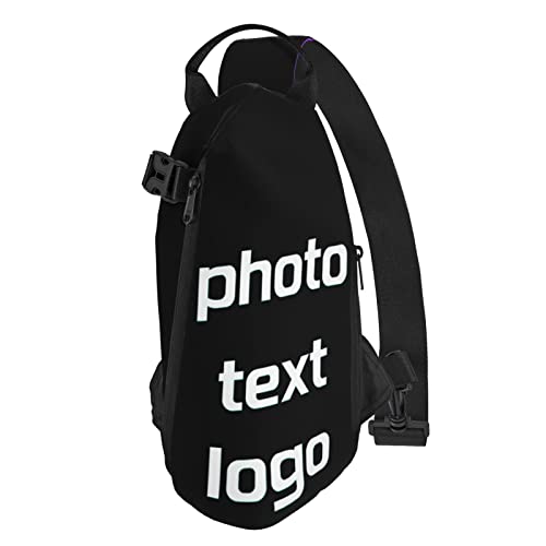 Custom Sling Bags Customizable Crossbody Backpack Your Own Sport Shoulder Crossbody Bag Customized Gifts Customized Gifts Personalized Photo Gifts Custom Gifts For Men, Black-2