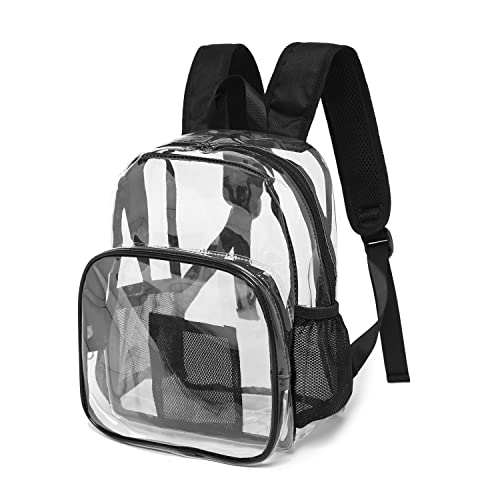 MAXPAND Stadium Approved Clear Backpack Mini Waterproof Transparent Backpack for Sports, Events and Beach, Black, XR-2125