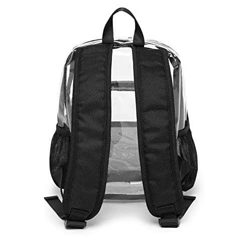 MAXPAND Stadium Approved Clear Backpack Mini Waterproof Transparent Backpack for Sports, Events and Beach, Black, XR-2125