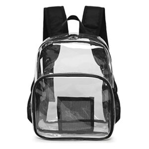 MAXPAND Stadium Approved Clear Backpack Mini Waterproof Transparent Backpack for Sports, Events and Beach, Black, XR-2125