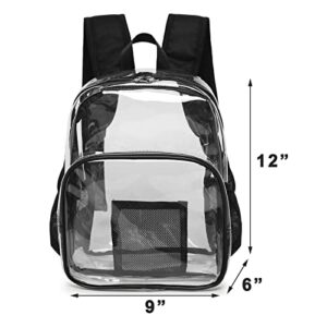 MAXPAND Stadium Approved Clear Backpack Mini Waterproof Transparent Backpack for Sports, Events and Beach, Black, XR-2125