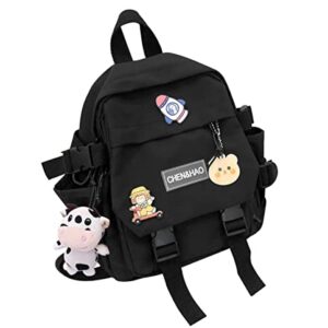 Eagerrich Kawaii Mini Backpack with Cute Pin Accessories Plush Pendant Kawaii School Backpack Cute Mini Aesthetic Backpack for School, Travel