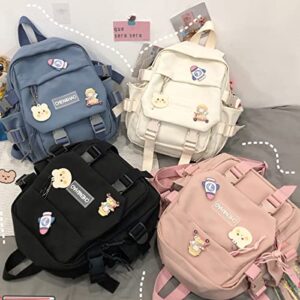 Eagerrich Kawaii Mini Backpack with Cute Pin Accessories Plush Pendant Kawaii School Backpack Cute Mini Aesthetic Backpack for School, Travel