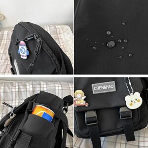 Eagerrich Kawaii Mini Backpack with Cute Pin Accessories Plush Pendant Kawaii School Backpack Cute Mini Aesthetic Backpack for School, Travel