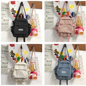 Eagerrich Kawaii Mini Backpack with Cute Pin Accessories Plush Pendant Kawaii School Backpack Cute Mini Aesthetic Backpack for School, Travel