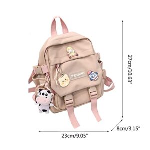 Eagerrich Kawaii Mini Backpack with Cute Pin Accessories Plush Pendant Kawaii School Backpack Cute Mini Aesthetic Backpack for School, Travel