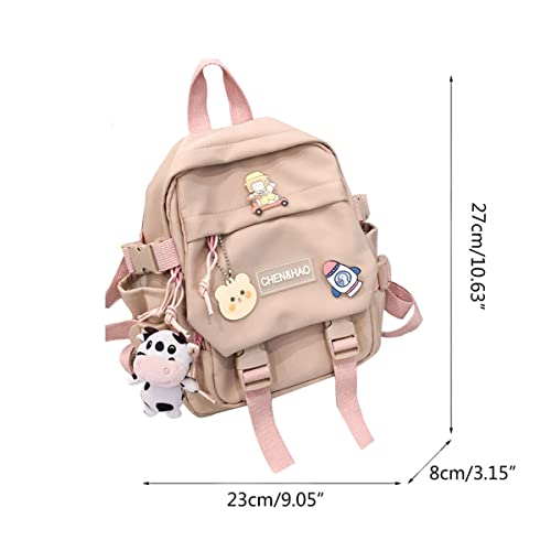 Eagerrich Kawaii Mini Backpack with Cute Pin Accessories Plush Pendant Kawaii School Backpack Cute Mini Aesthetic Backpack for School, Travel