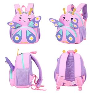 Toddler Backpack for Girls Kids Backpack Cute 3D Cartoon School Bag for Baby Girl Boy 1-5 Years（Butterfly)