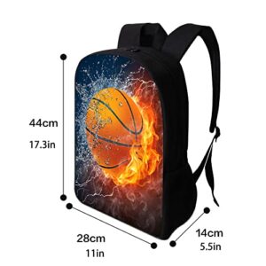 Basketball School Backpack for Boys/Girls 17 in Black Boy Backpack,Cool Design Casual Daypack Sports Backpack for Man/Kid/Girl/Woman