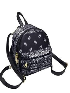 mata shoes backpack bags for women with bandana print (black bandana)