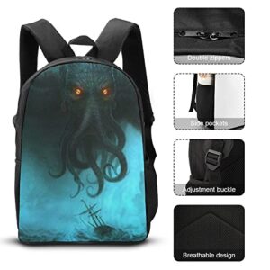 FunnyStar Dead Cthulhu Waits Dreaming. 3 Pieces Backpack Set Lunch Bag Pencil Case For Women Men Boys Girls School Work One Size bbsjtz02354178a Bbsjtz02354178a