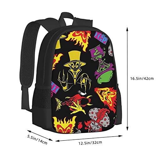 STYLOPUNK Icp Backpack Men Women Backpacks Lightweight Rucksack Waterproof Bookbag For Teen Girl Boys Outdoor Daypack, Black, One Size