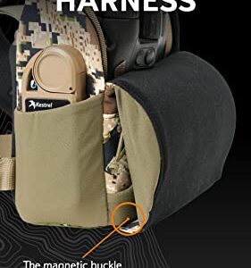 Mystery Ranch Bino Harness 12x, Chest Rig, Binocular Case, Tactical Pouch, for Rough Country, Hunting, Outdoors - Coyote-XL