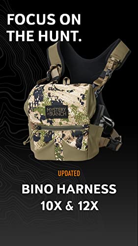 Mystery Ranch Bino Harness 12x, Chest Rig, Binocular Case, Tactical Pouch, for Rough Country, Hunting, Outdoors - Coyote-XL