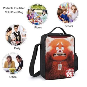 Zqiyhre Turn Red Backpack 3 PCS Set, Printing Anime Travel Laptop Backpack Pencil Case Lunch Bag for Students