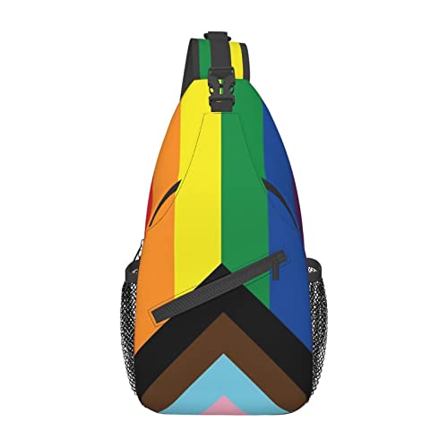 Rainbow LGBT Gay Pride Sling Bag Crossbody Backpack for Men Women Multipurpose Travel Hiking Daypack Crossbody Chest Bag