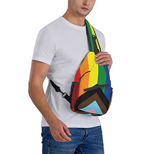 Rainbow LGBT Gay Pride Sling Bag Crossbody Backpack for Men Women Multipurpose Travel Hiking Daypack Crossbody Chest Bag