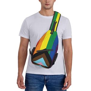 Rainbow LGBT Gay Pride Sling Bag Crossbody Backpack for Men Women Multipurpose Travel Hiking Daypack Crossbody Chest Bag