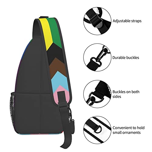 Rainbow LGBT Gay Pride Sling Bag Crossbody Backpack for Men Women Multipurpose Travel Hiking Daypack Crossbody Chest Bag